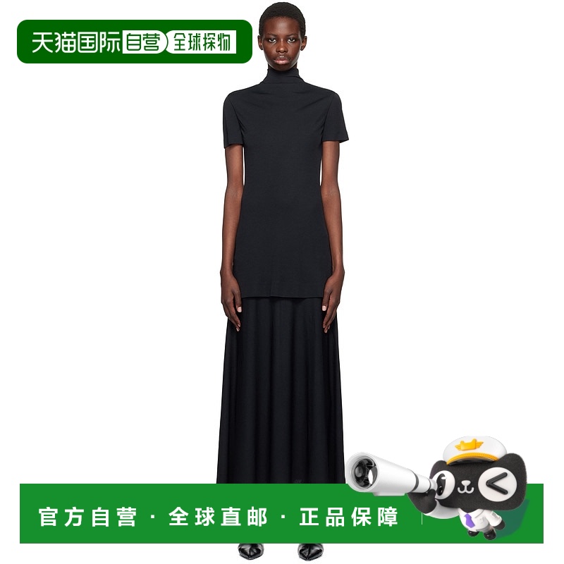 香港直邮潮奢 Jil Sander 吉尔 桑达 女士 黑色叠层连衣裙 J04CT0