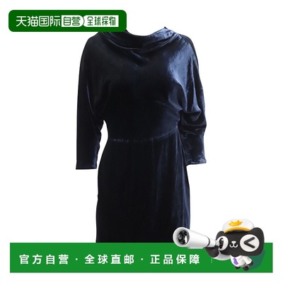 自营 a.l.c.ALC Marin天鹅绒连衣裙，海军蓝粘胶纤维-蓝色 美国奥