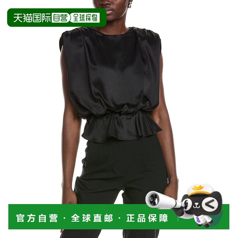 自营 TOCCIN Saylor 厚肩缎面上衣 - 黑色 美国奥莱直发