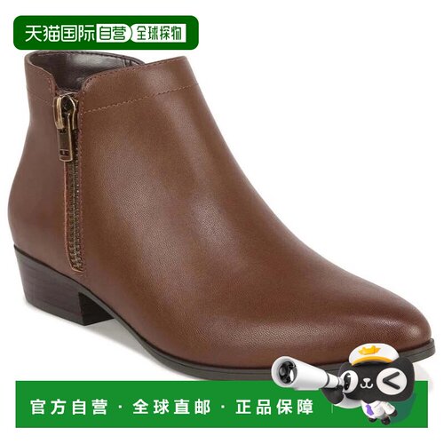 自营Naturalizer Claire G2629S3靴子女士棕色皮革脚踝RMS8386-Br