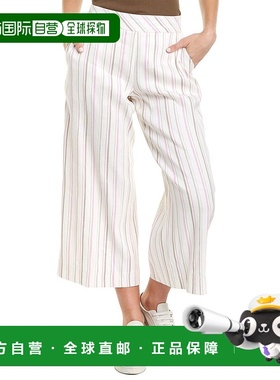 自营Trina Turk Monument 条纹亚麻混纺长裤 - 白色 美国奥莱直发