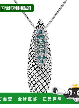 自营 vir jewels1/5 cttw 绿色钻石吊坠项链 .925 纯银配 18 英寸