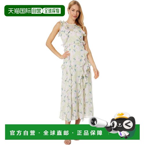 自营Ted Baker Calinia 无袖瀑布中长连衣裙 淡紫色 - 白色 美国