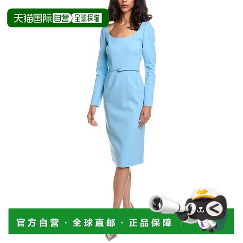 自营Oscar de la Renta Scoop Neck Pencil Dress - blue 美国奥