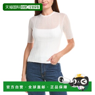 Rib 美国 自营Vince Layer Sweater white Sleeve Double Elbow