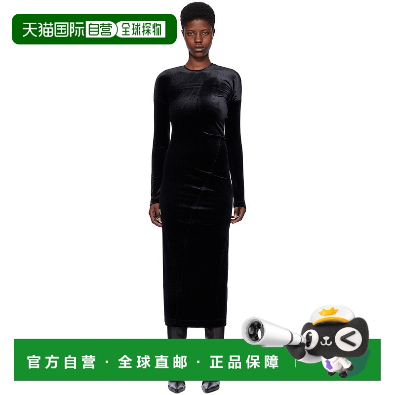 1h可退 香港直邮潮奢 TOTÊME 女士 黑色扭褶连衣裙 234WRD824FB00