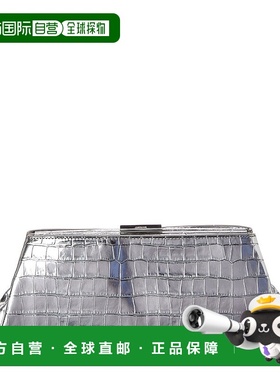 自营Jason Wu Croc-Embossed Leather Clutch - silver 美国奥莱