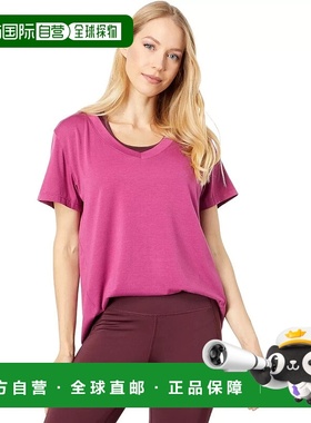 自营 Thrive Societe休闲V领T恤女式粉红色棉质短袖JDM759-粉红色
