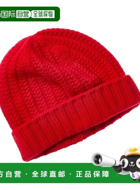 自营sofiacashmere厚实纹理羊绒帽-红色 美国奥莱直发帽子