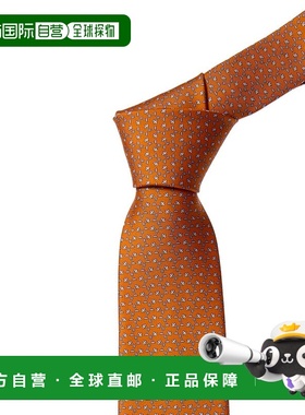 自营salvatore ferragamoFerragamo Orange Lamps Silk Tie - ora