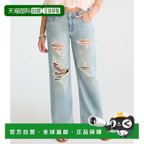 自营Aeropostale Low-Rise Baggy Wide Leg Jean - light wash 美