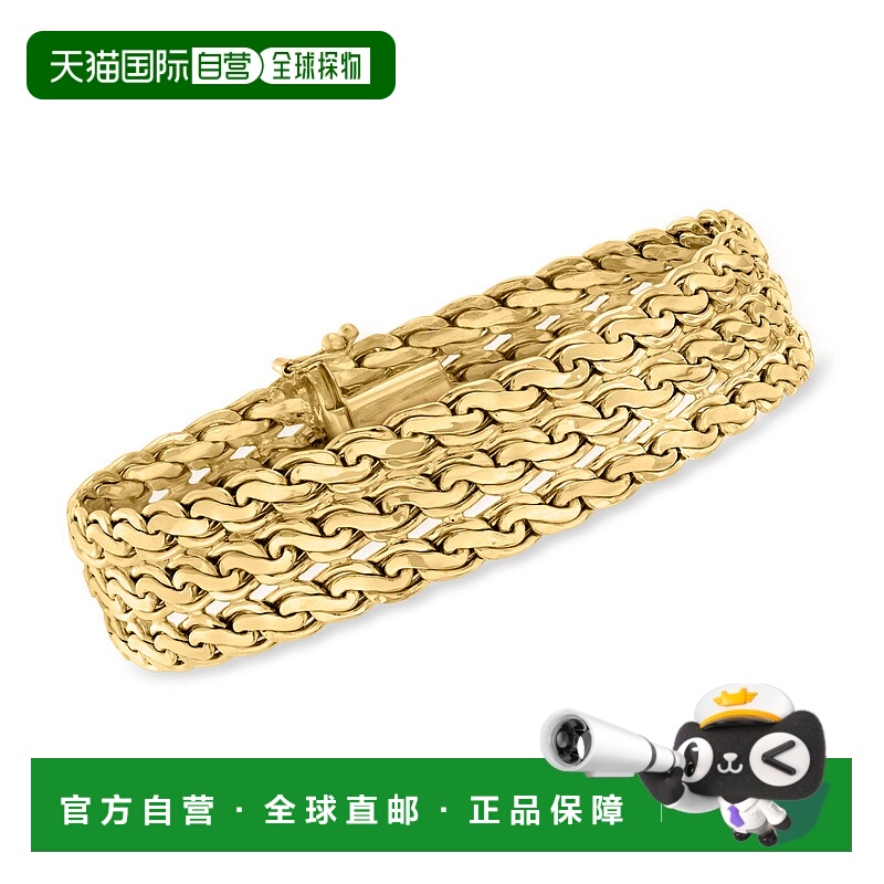 自营Ross-Simons 14kt 黄金 Cestina-Link 手链 - 7 英寸 【美国