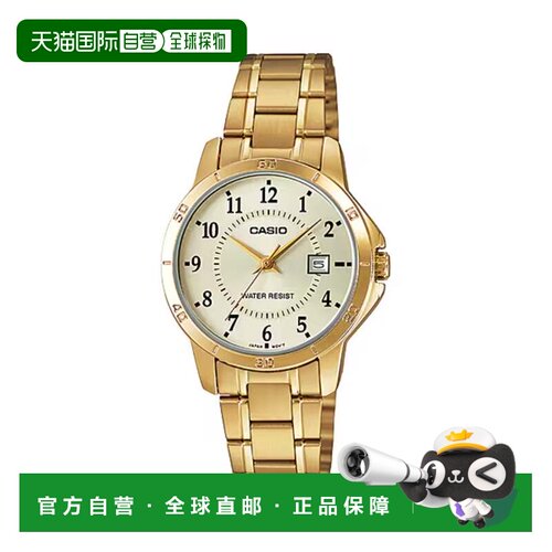 自营Casio Women’s Gold Analog Watch Champagne Dial Steel Br