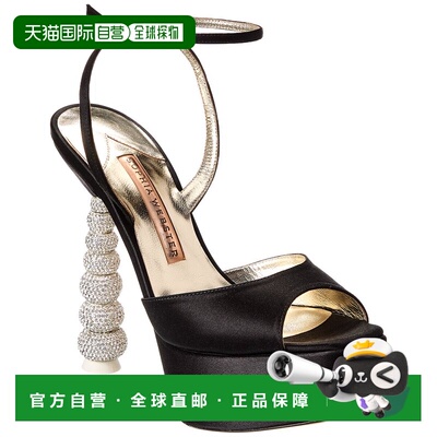自营 Sophia Webster Deya缎面凉鞋-黑色 美国奥莱直发