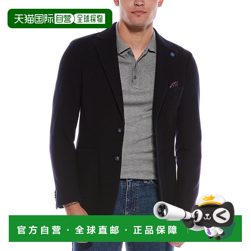 自营Report Collection Knit Wool-Blend Sportcoat - blue 美国