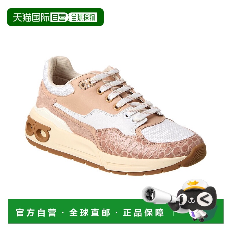 自营salvatore ferragamo菲拉格慕Cosma低皮革运动鞋-米色 美国奥