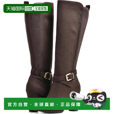 自营White Mountain Teals Boots Women's Brown Round Toe Block
