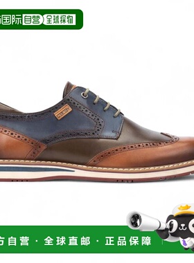 自营 Pikolinos男式白兰地棕色皮革Brogue系带牛津鞋-阿维拉-巧克
