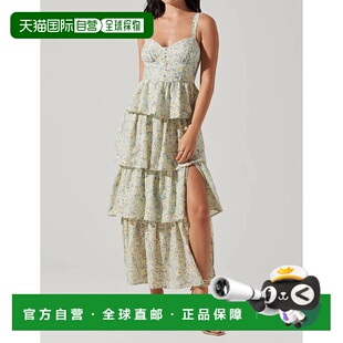 美国奥莱直发 label浅薄荷多色仲夏马克西连衣裙 自营astr the