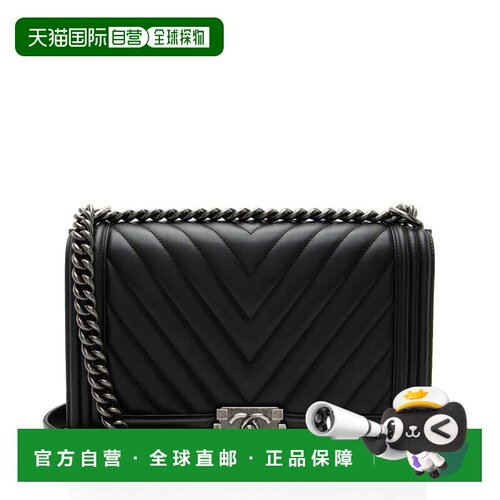 自营Chanel Chevron Lambskin New Medium Boy Bag - black 美国