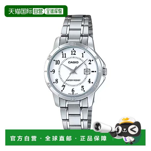 自营Casio Women’s Silver Bracelet Watch with White Dial and