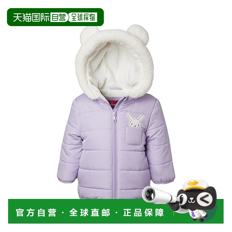 自营Wippette 3D Bunny Applique Puffer Jacket - purple 美国奥