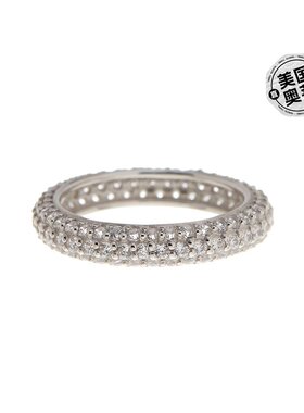 自营sterling forever 925 纯银密镶 CZ 永恒戒指 - 银白色 【美