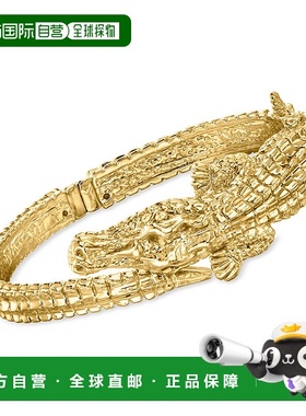 自营 Ross-Simons 意大利 18 克拉黄金鳄鱼手镯 7 英寸 美国奥莱