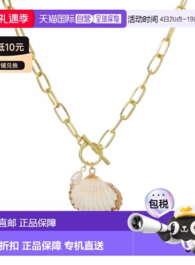 自营adornia14k Gold Plated Freshwater Pearl Shell Toggle Nec