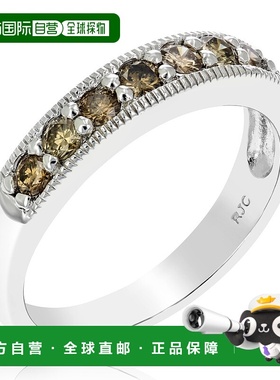 自营 vir jewels 1 cttw 带锯状滚边的香槟钻石结婚戒指 .925 纯