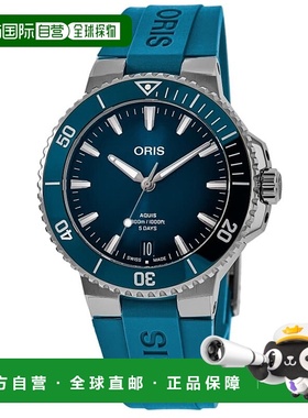 自营 Oris Aquis Date Calibre 400蓝色表盘橡胶表带男士手表01 4