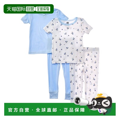 自营Only Boys 4pc Soft & Mellow Pajama Set - blue 美国奥莱直