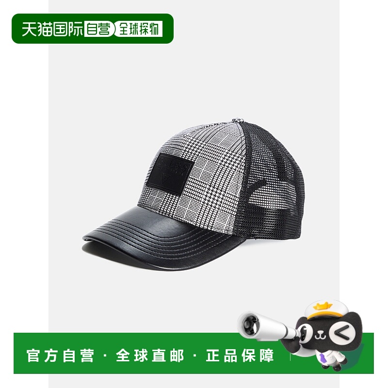 自营guessHoundstooth Baseball Hat - brown 美国奥莱直发