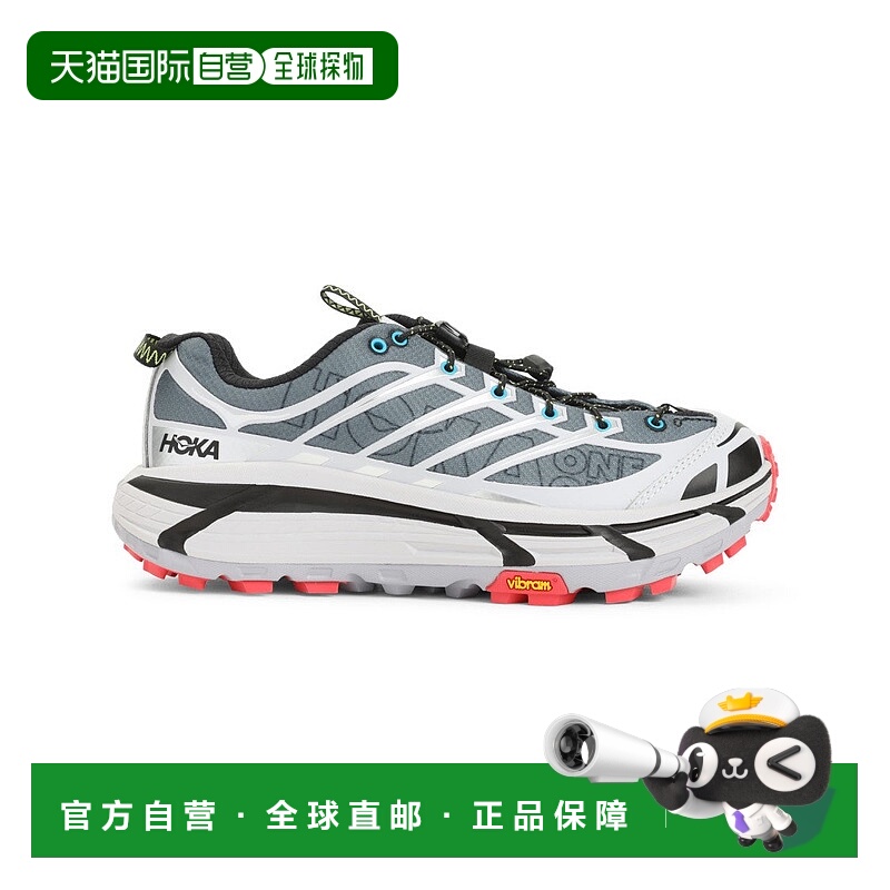 自营hoka灰色纺织品U Mafate Three 2世界标志运动鞋-灰色 美国奥