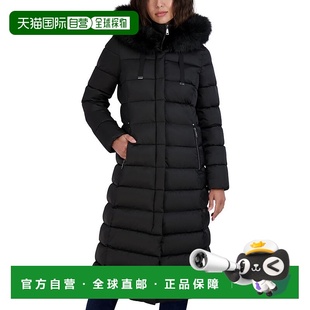 Phoebe Oversized Maxi Women Coat Trim Fur 自营TAHARI Faux