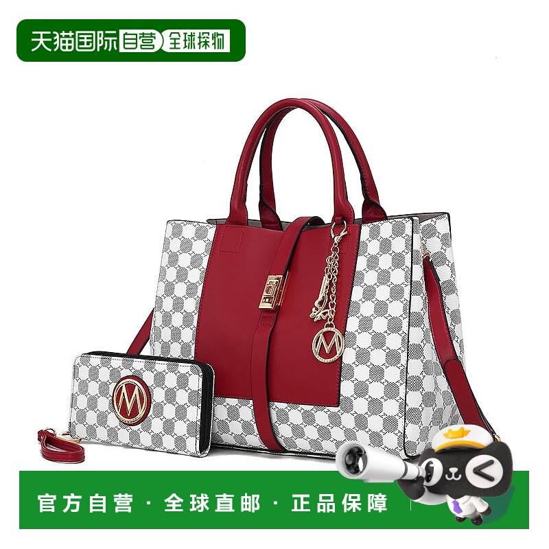 自营 mia k collectionYuliana 圆形印花挎包带钱包 - 2 件 - 红