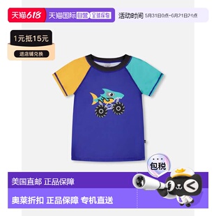 自营deux par deuxShort Sleeve Rashguard Ultramarine Blue - u