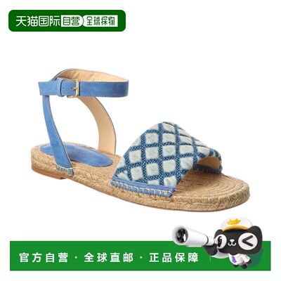 自营l'agenceL’AGENCE Grece Ankle Strap Denim & Suede Sandal