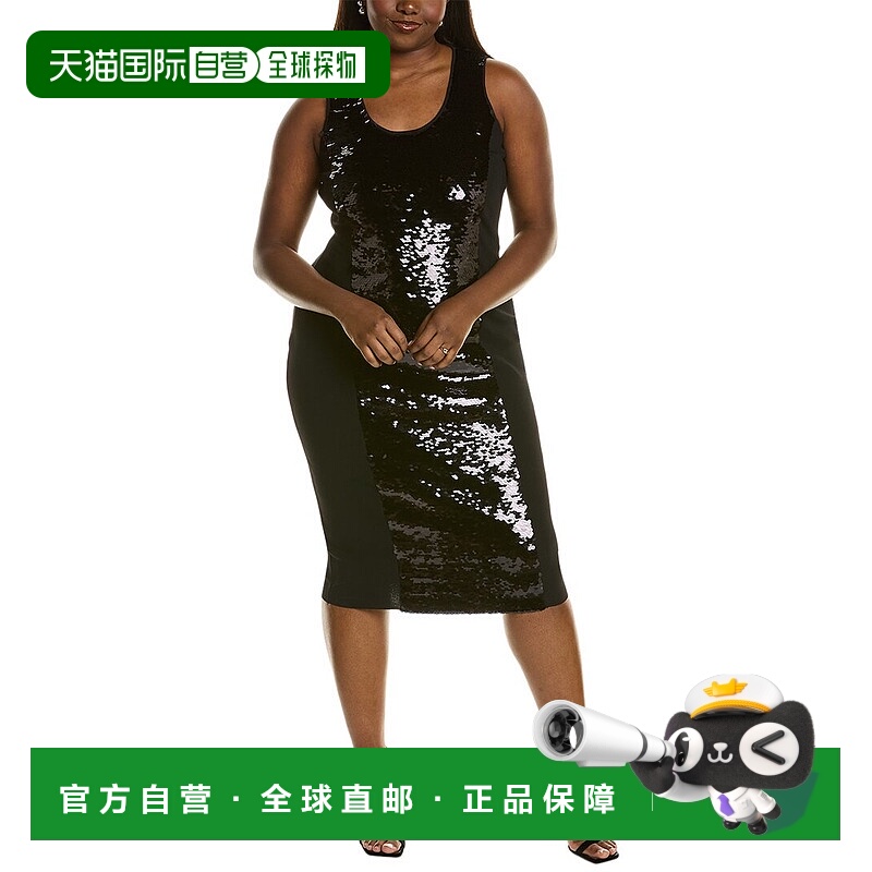 自营 Marina Rinaldi Gioiello 紧身连衣裙 - 黑色 美国奥莱直发