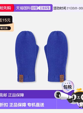自营deux par deuxRibbed Knit Mittens Royal Blue - royal blue