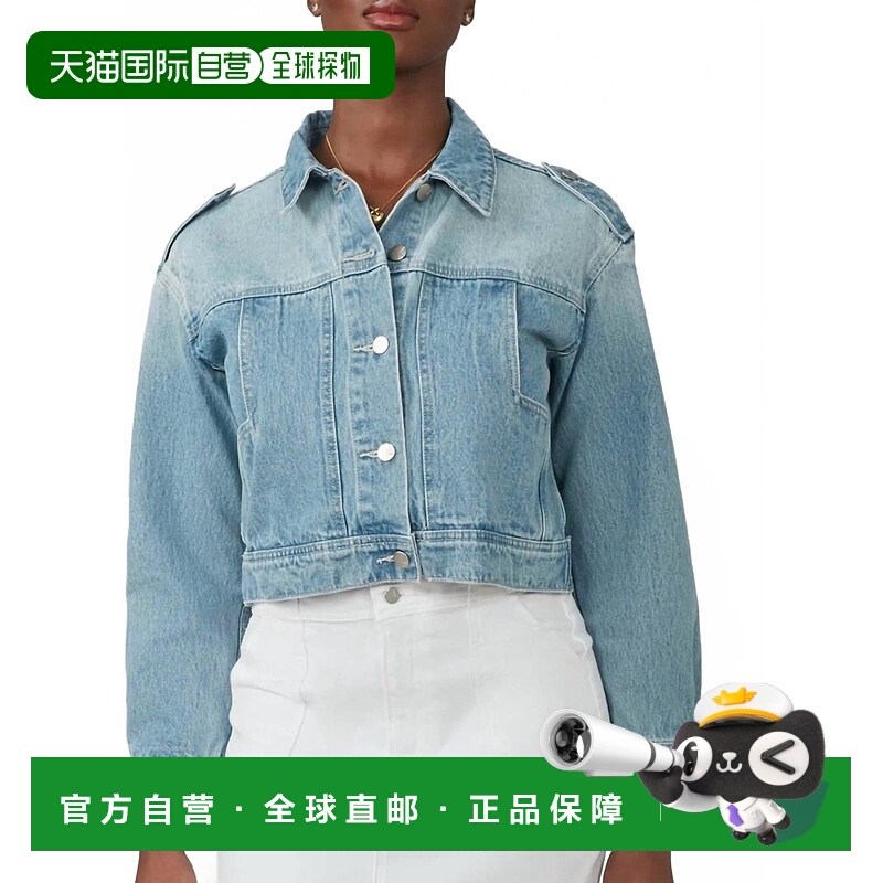 自营lola jeansCropped Denim Jacket In Blue - blue 美国奥莱直
