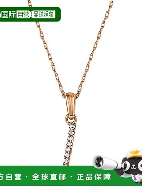 自营 sabrina14k 玫瑰金和钻石初始项链 - 玫瑰 l 美国奥莱直发
