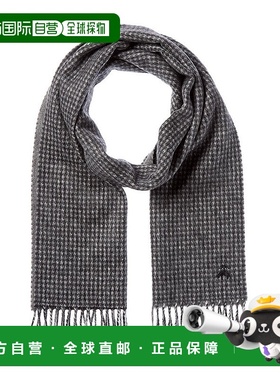 自营brooks brothers布鲁克斯兄弟Houndstooth羊毛和羊绒混纺围巾