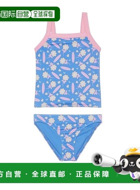 自营Girls Roxy Lorem Tankini Swimsuit Kids 's Blue Stretch T