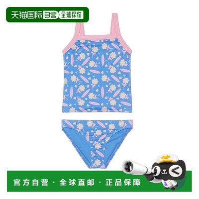 自营Girls Roxy Lorem Tankini Swimsuit Kids 's Blue Stretch T
