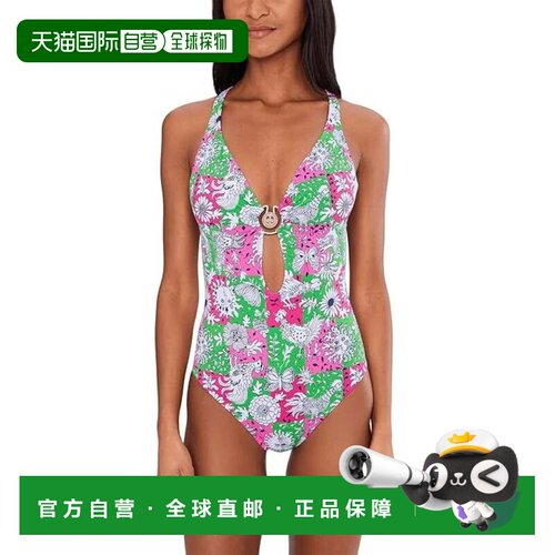 自营Lilly Pulitzer Ester泳装女式多Lil Chicken Check一件GBO38