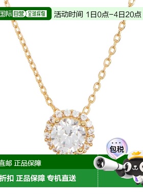 自营Adornia水晶光环项链金色水晶女士夏季透亮 美国奥莱直发吊坠