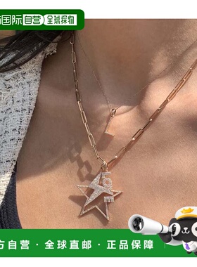 自营 sabrina14k 金和钻石初始项链 玫瑰 h 美国奥莱直发吊坠