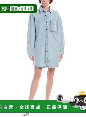 自营frame denim框架牛仔衬衫连衣裙-蓝色 美国奥莱直发