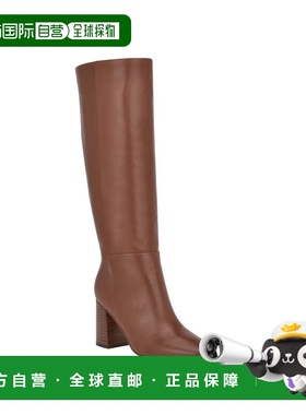 自营Calvin Klein Arista Boots Women's Brown Leather Block He